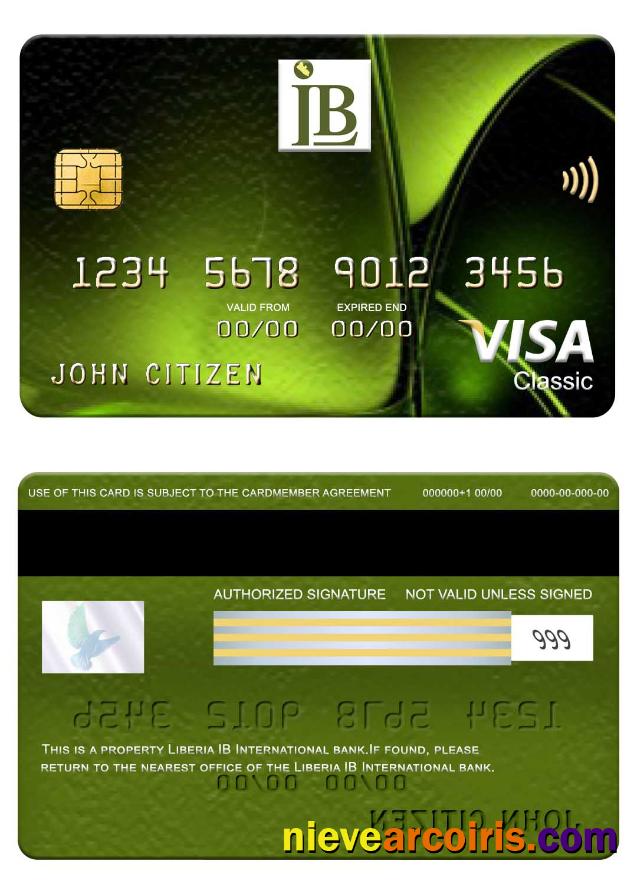Liberia IB International Bank visa classic card